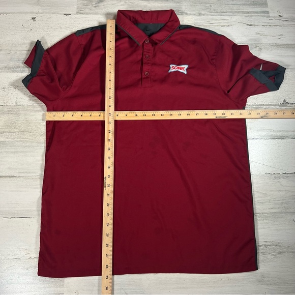 Nike Golf Men’s Sonic Performance Polo Shirt Red Gray Size Large Fast Food - Picture 6 of 6